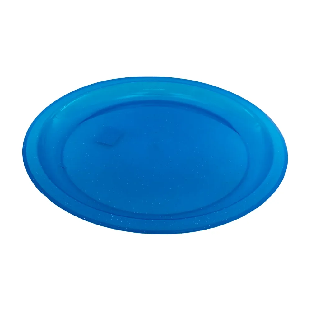 Plato redondo de plástico translucido, 25.5cm / plato tres tostadas / z-04-ccn-002049