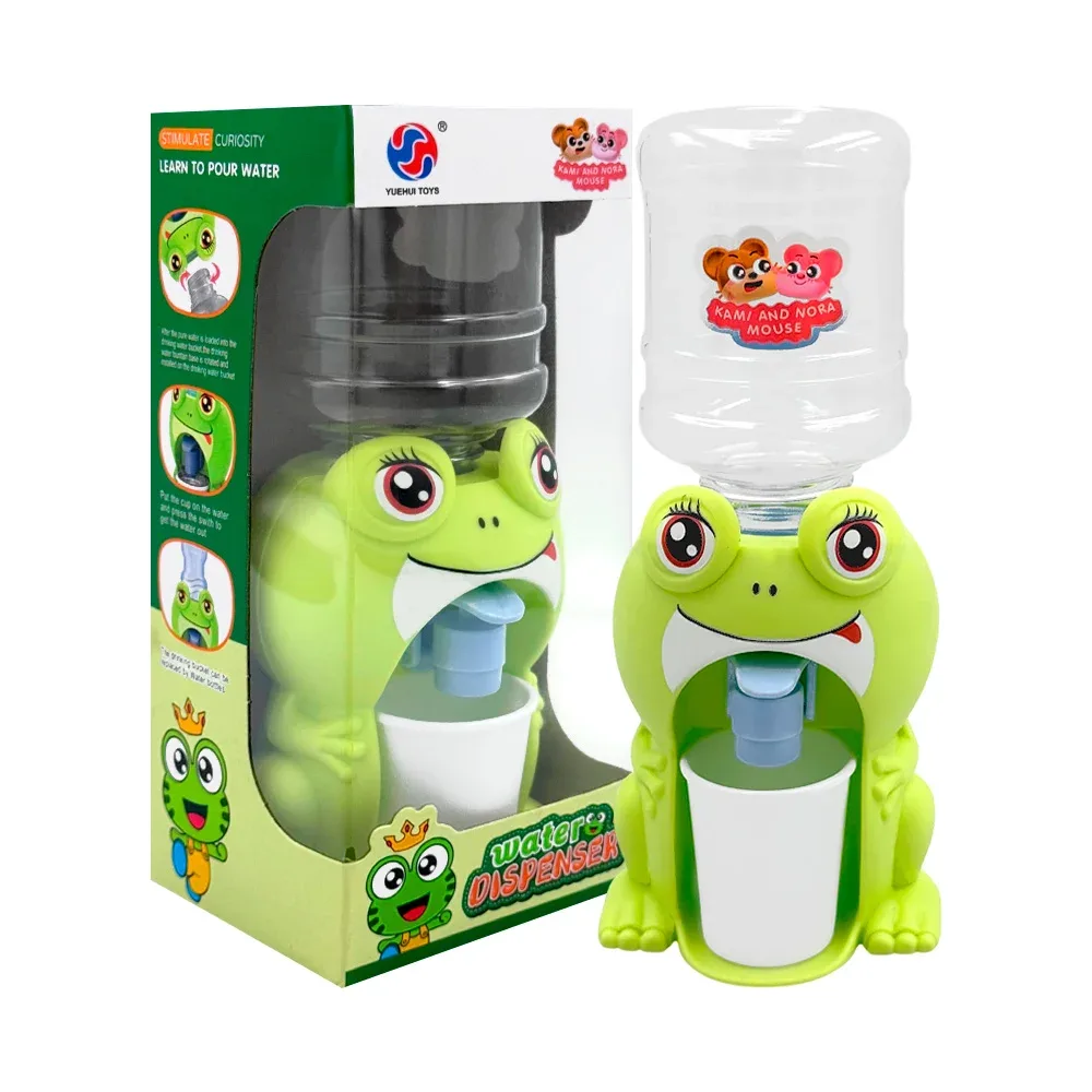 Mini dispensador pequeño en forma de rana kawaii + mini garrafón de plástico