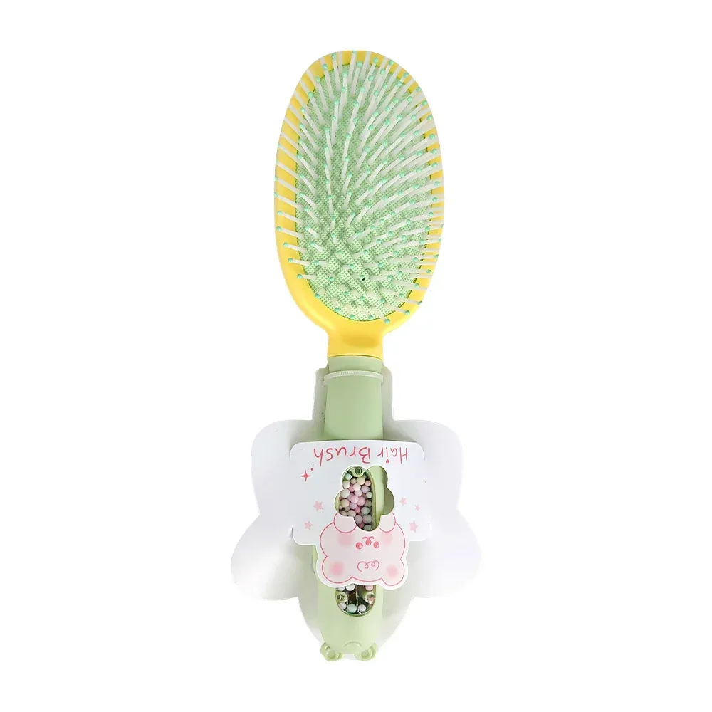 1pza Cepillo ovalado con encapsulado en el mango y forma de rana, variedad de colores / hair brush / 2036
