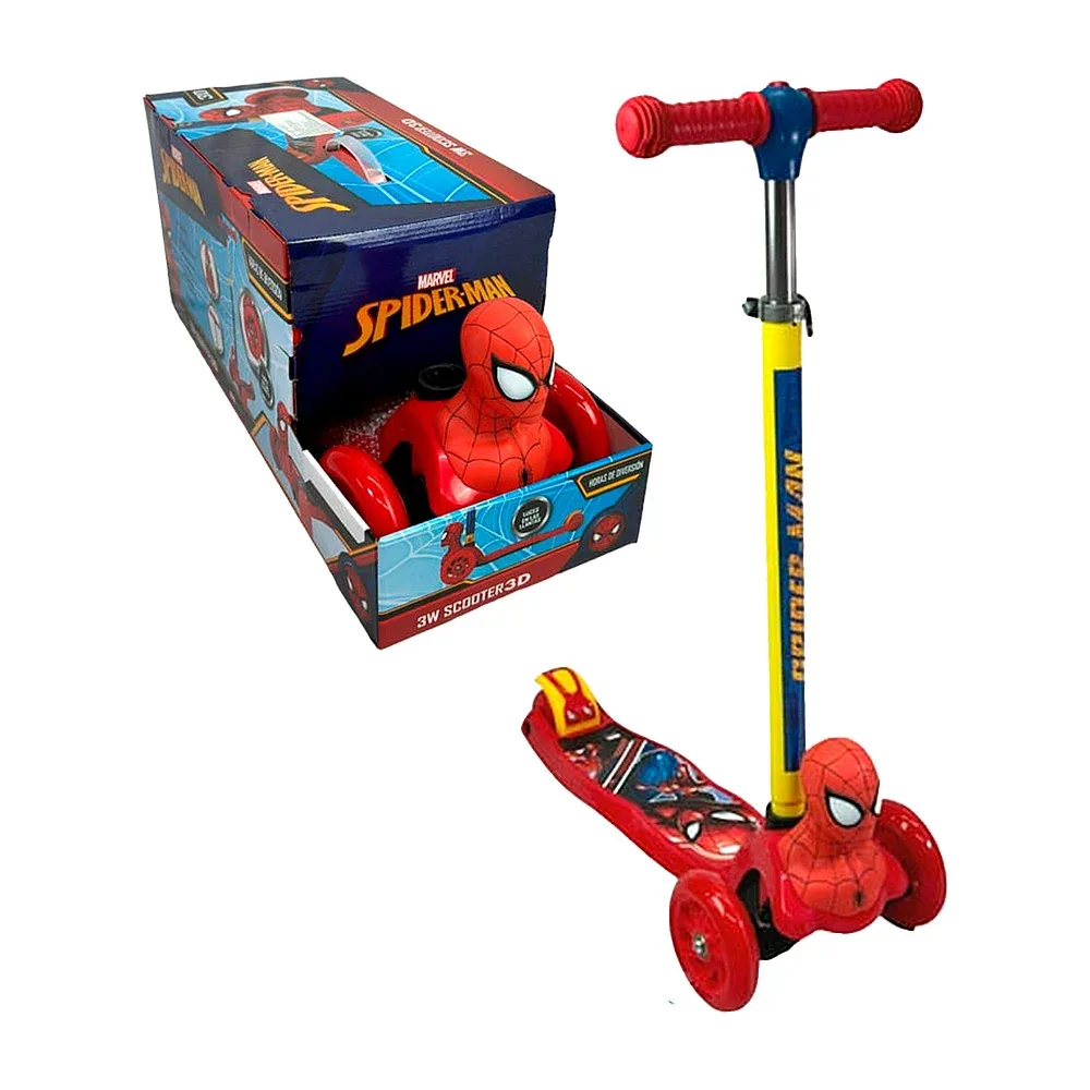 Scooter infantil 3d con diseño de spider-man + luces led / 11059-sp