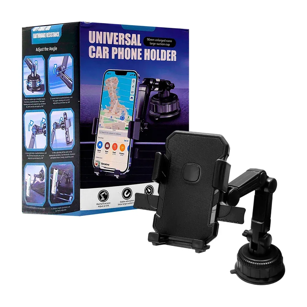 Soporte universal para coche con ventosa de seguridad, varios grados de ajuste