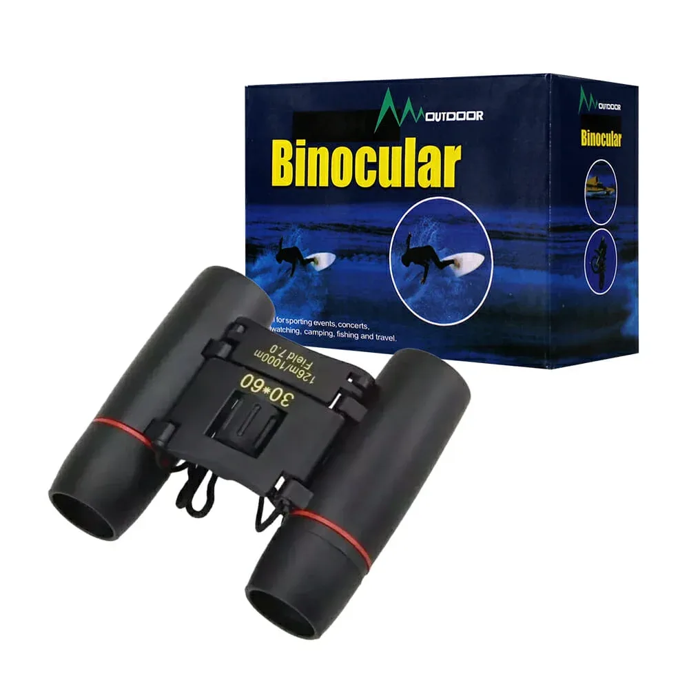 Binoculares compactos prismáticos con aumento de 30x60 y campo de vision 126m-1000 y funda / ljk 291-30×60 / bn-011