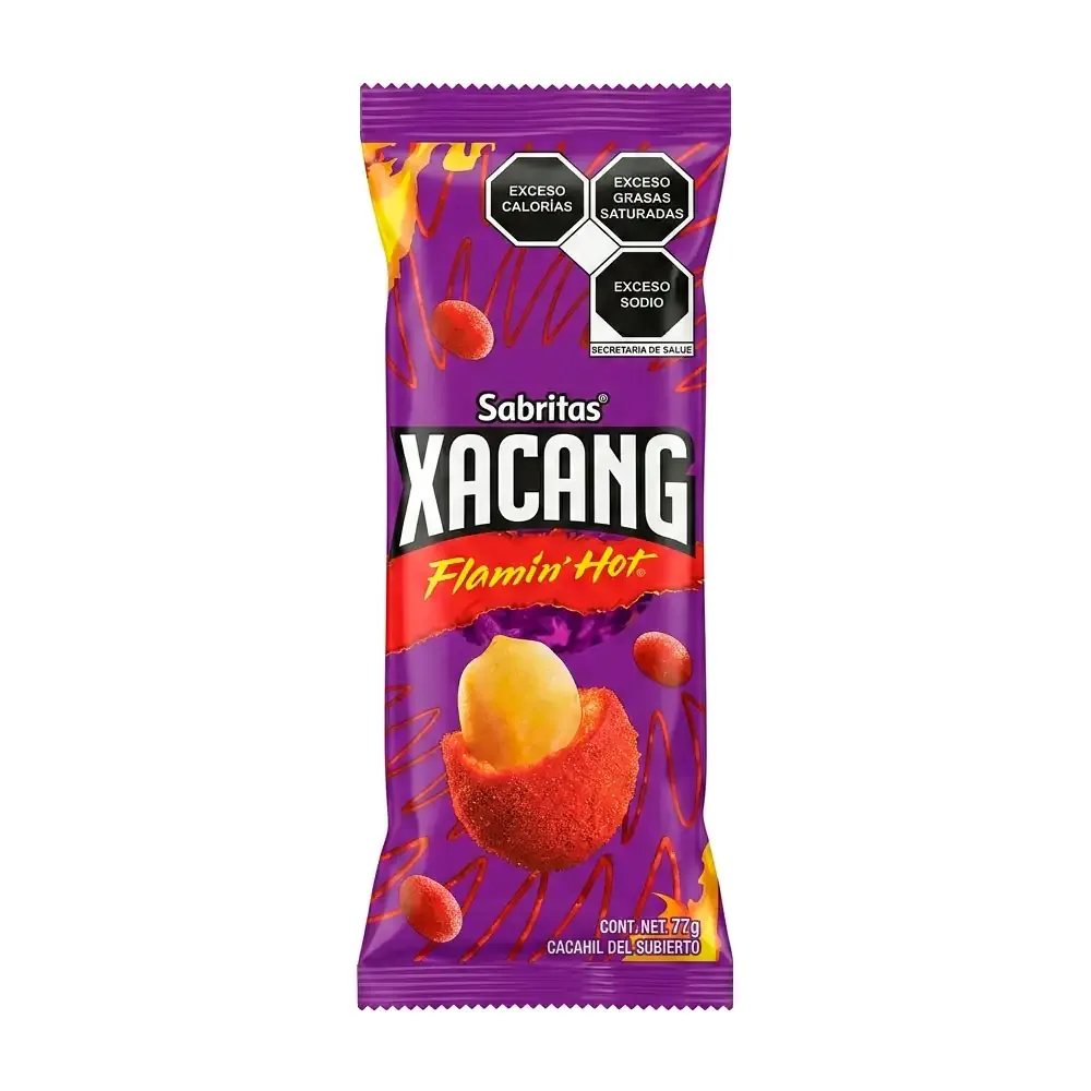 1pz bolsa de cacahuates sabritas kacang flamin hot, 77g / 028672