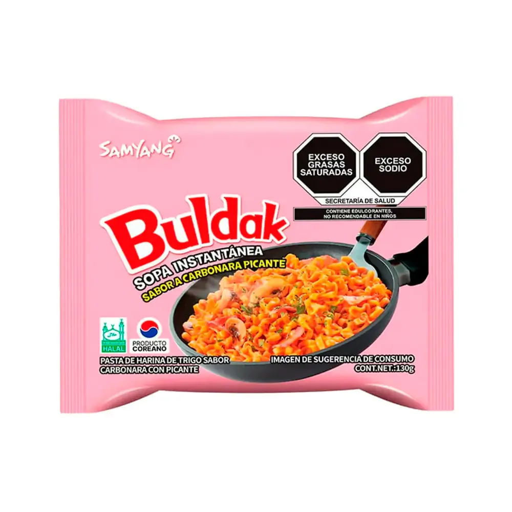 Sopa instantánea buldak con sabor a carbonara picante, 130g / 113893