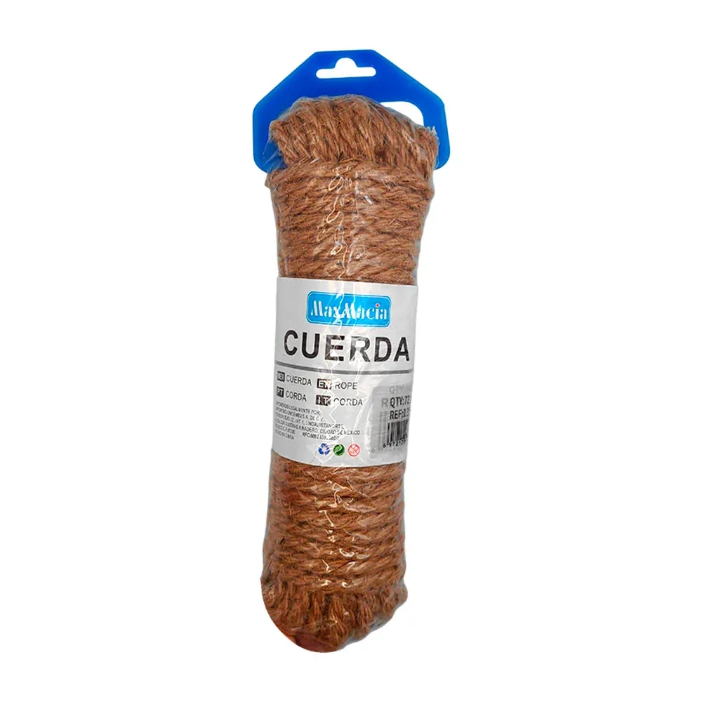 Cuerda de yute tipo lazo para colgar ropa maxmacia con medida de 0.6cm x 15m