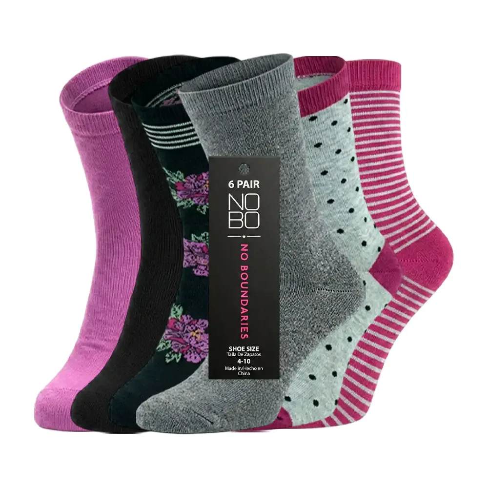 Paquete con 6 pares de calcetines talla 4-10, variedad de estampados / 27003063