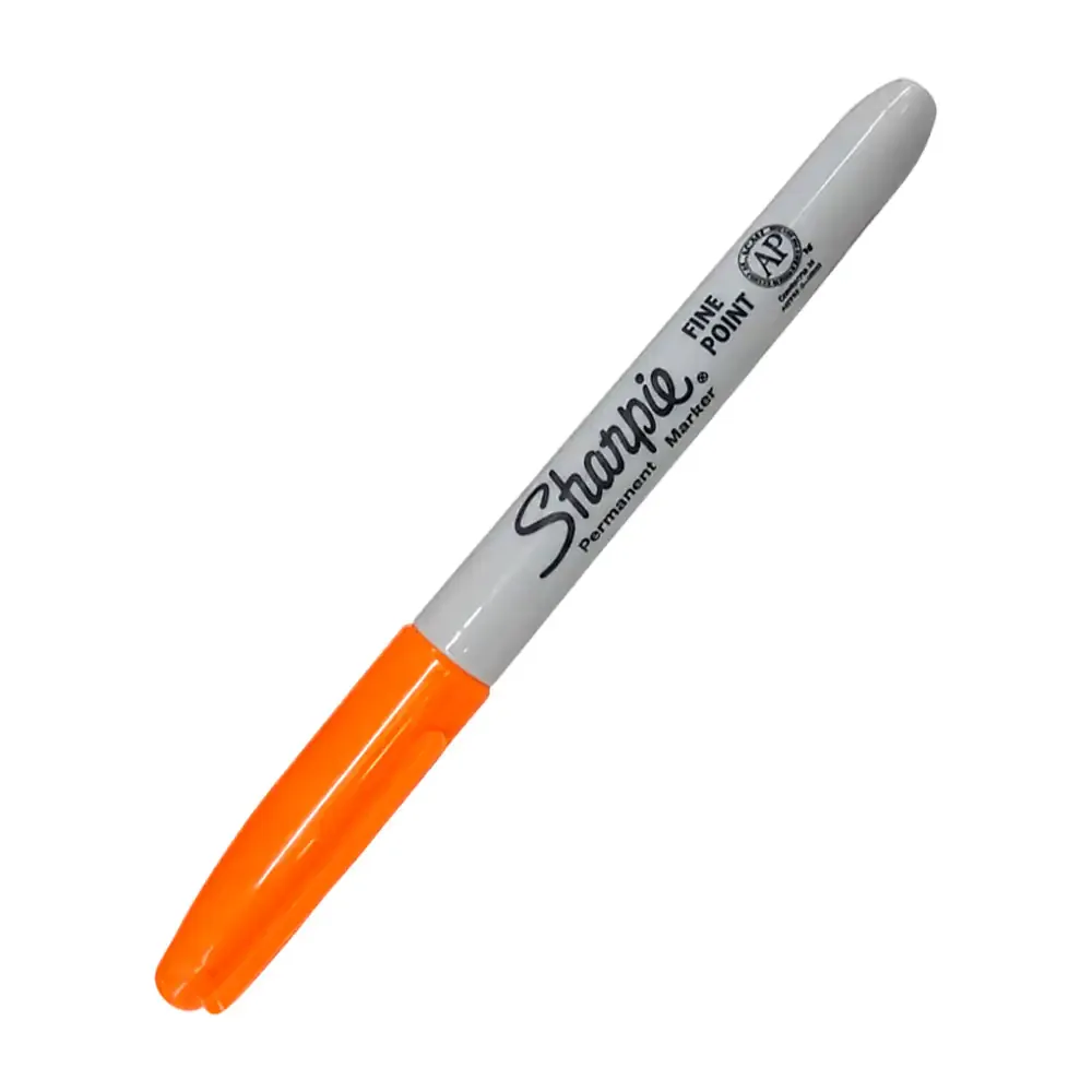 1pza Marcador permanente sharpie de punta fina, color naranja / fine point