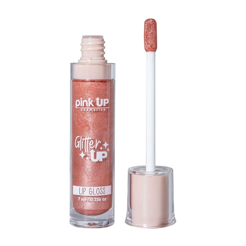 Lip gloss / brillo labial con glitter pink up en tono estellar, 7ml / pkgu02