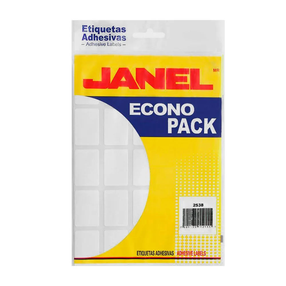 Etiquetas adhesivas rectangulares medianas / 2538 / etiq econopack bca 25mmx38mm