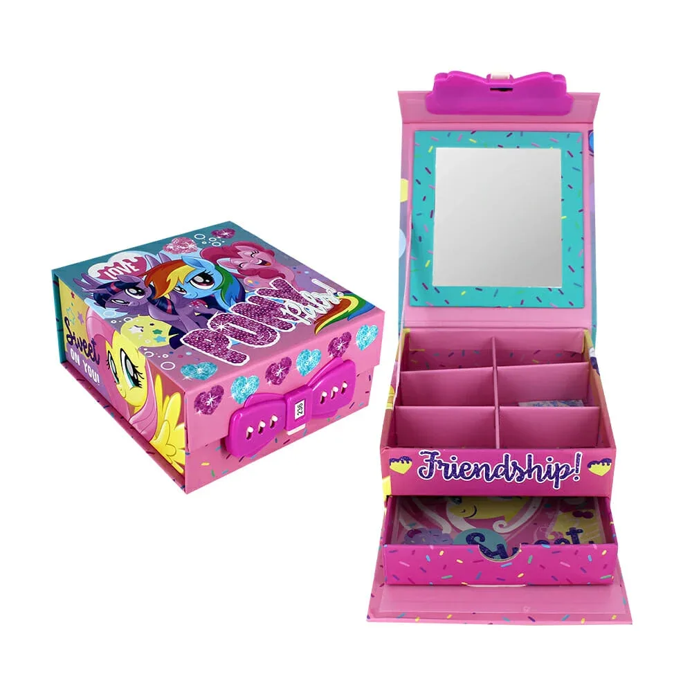 Joyero de 7 compartimentos y espejo con diseño de my little pony / 99867a