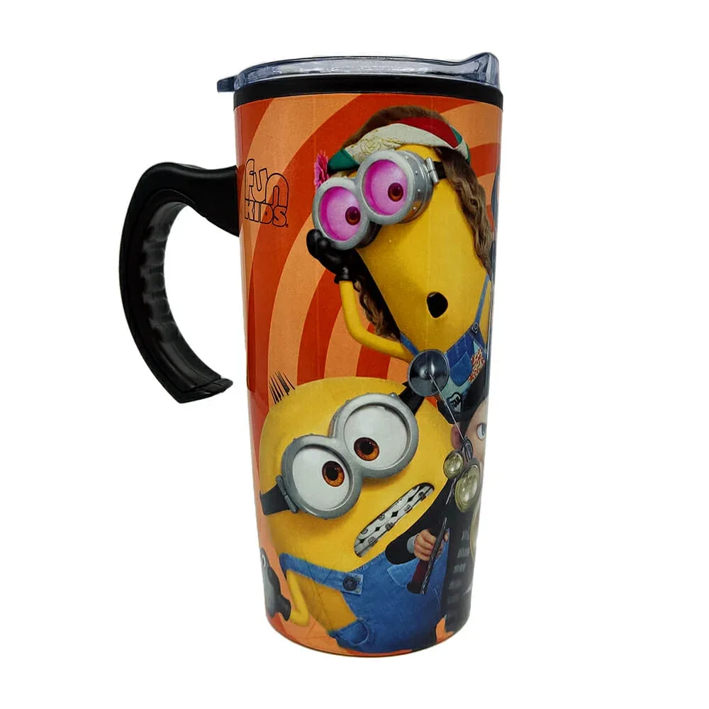 Termo con doble pared y tapa de acero inoxidable 430ml, diseño de minions