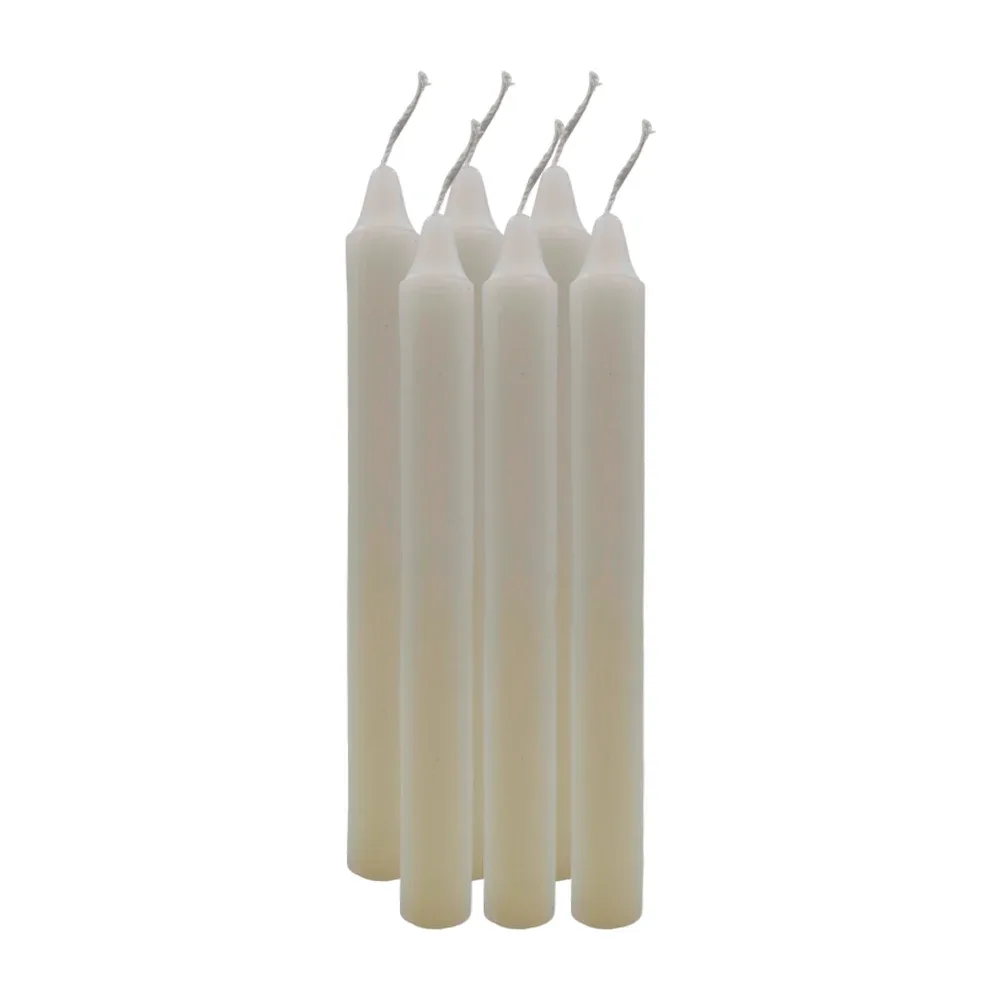 Paquete con 6 velas de cera largas en color blanco, 1.8x19cm /candles / 13145