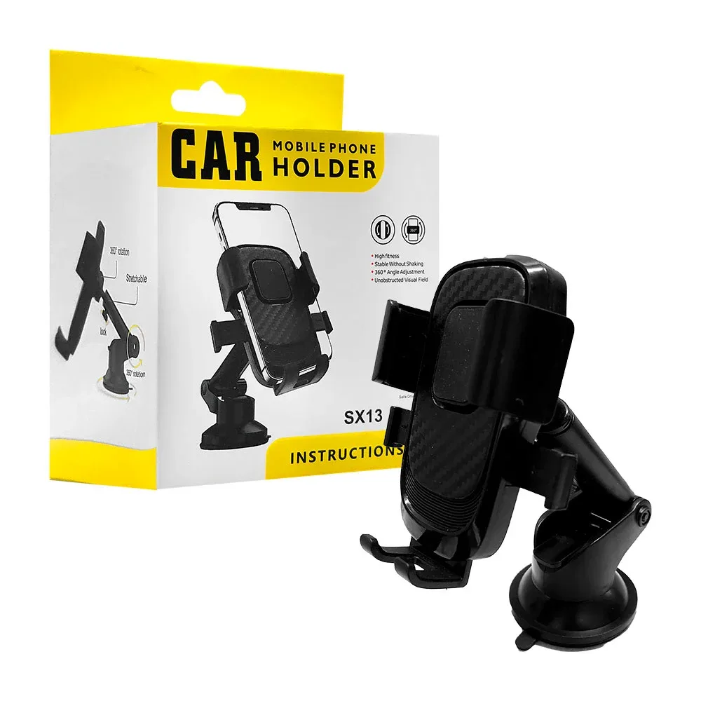 Soporte multifuncional para celular, ajustable con ventosa y giro 360 para coche