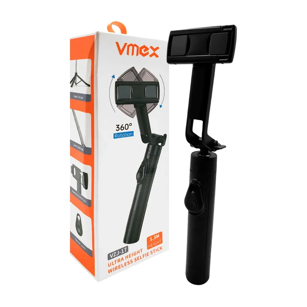 Selfie stick vmex con soporte tripie y estabilizador de fotos con giro 360