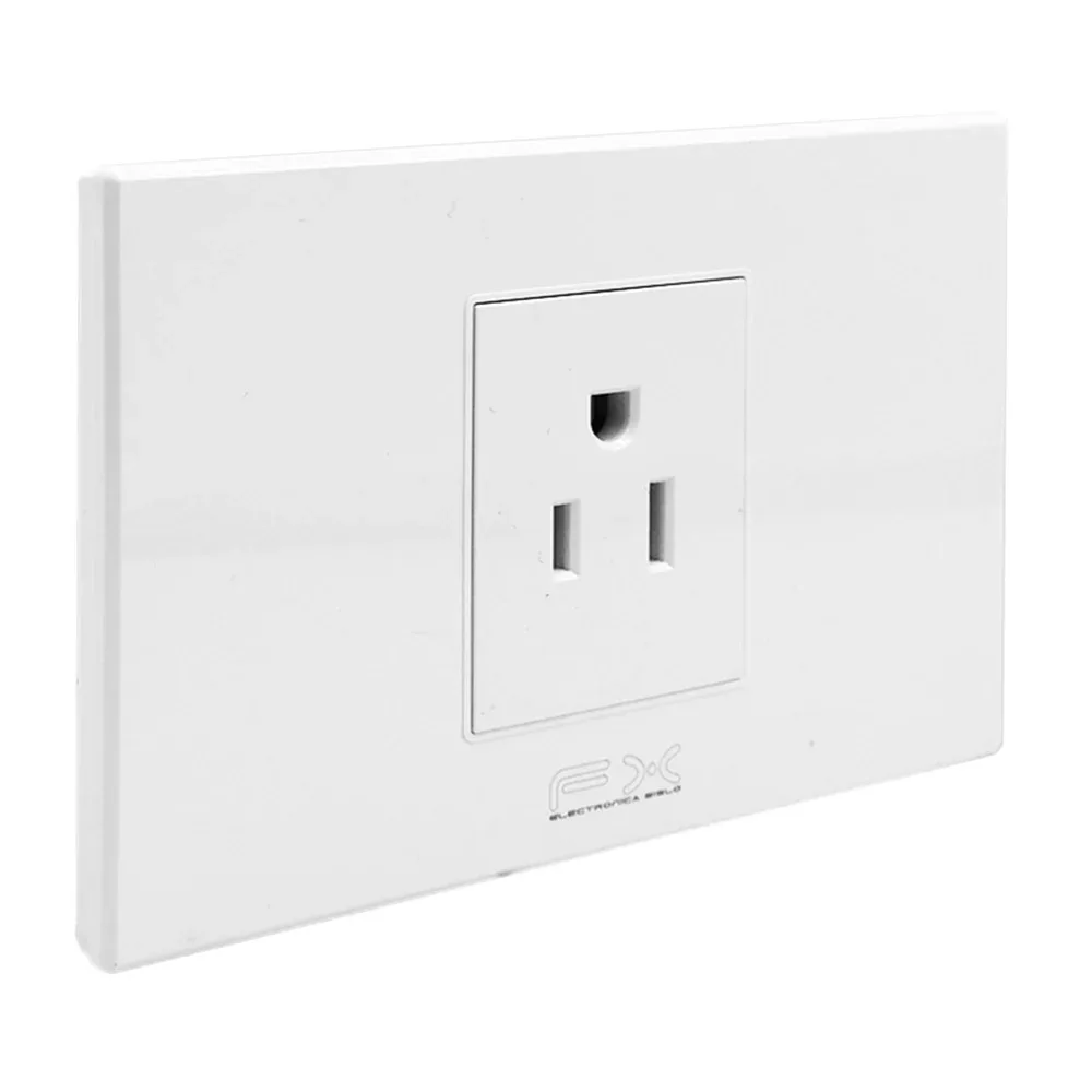Placa enchufe para pared con 1 contacto trifásico, color blanco / sw-09