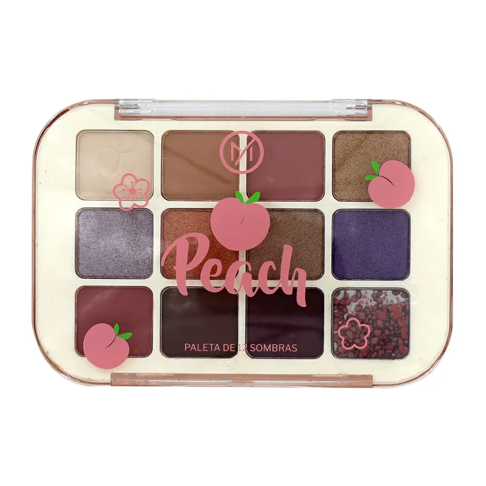 Paleta de sombras con 12 colores diferentes / peach cx-p813