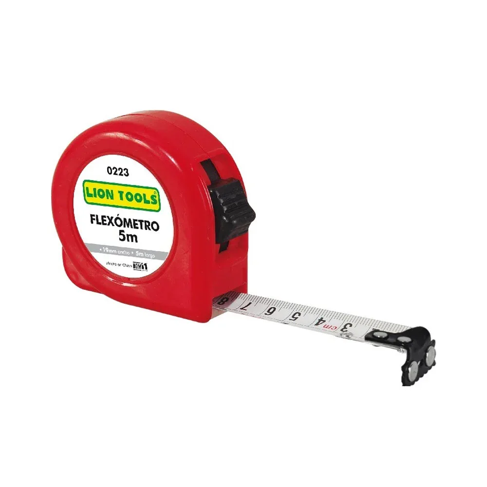 Flexómetro cinta métrica de 5mx19mm lion tools, variedad de colores / 0223