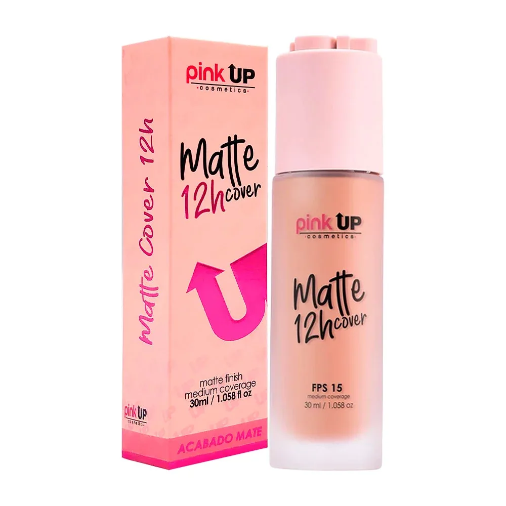 Base pink up con cobertura media terminación matte en tono caramel, 30ml / pkmhr500