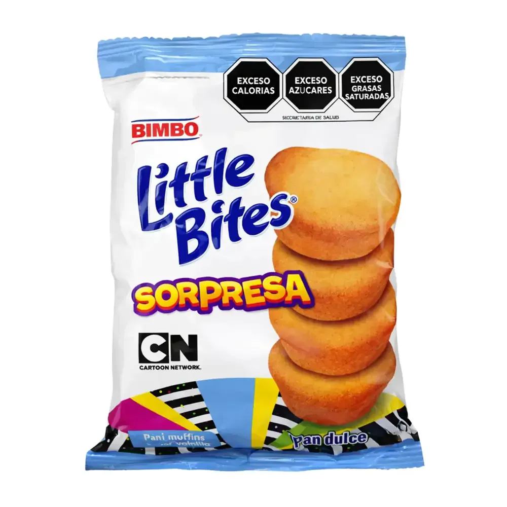 1pza little bite sorpresa, mini muffins sabor vainilla, 58g / 045596