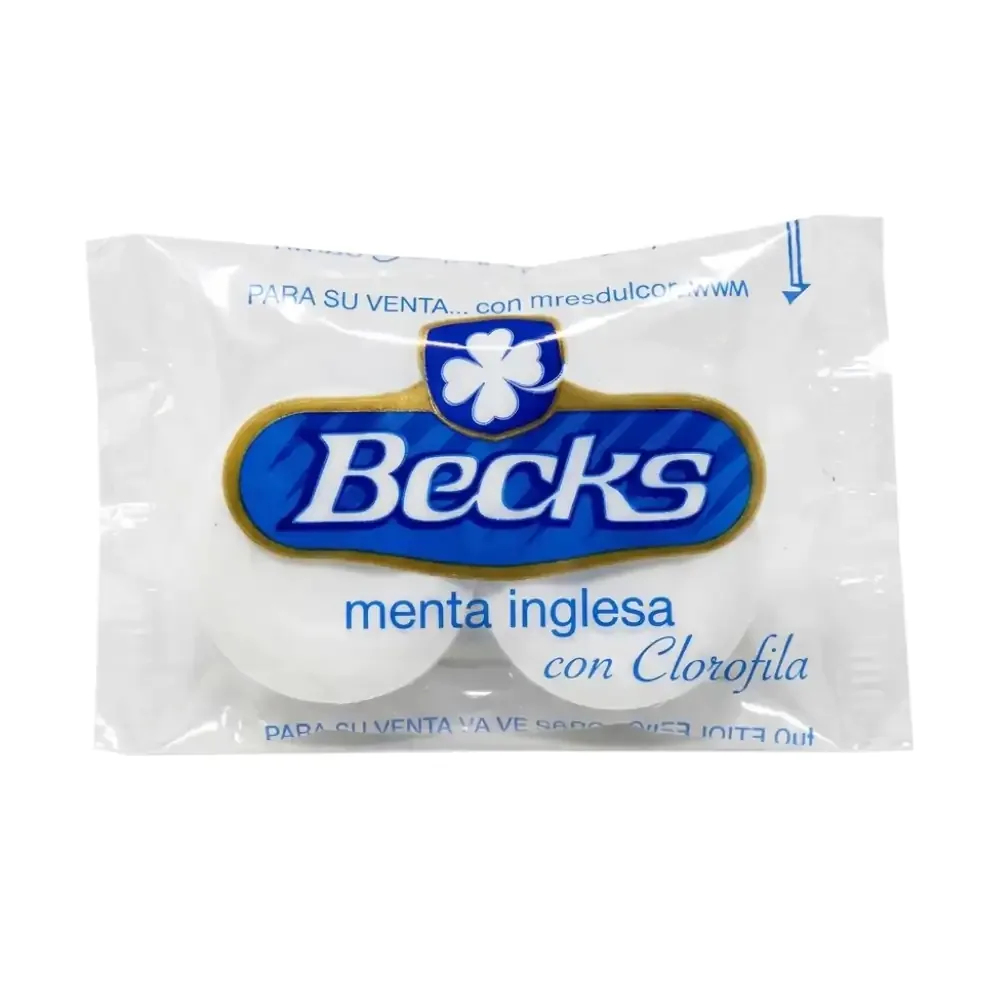1pza, pastillas comprimidas becks sabor menta bipieza / becks.m