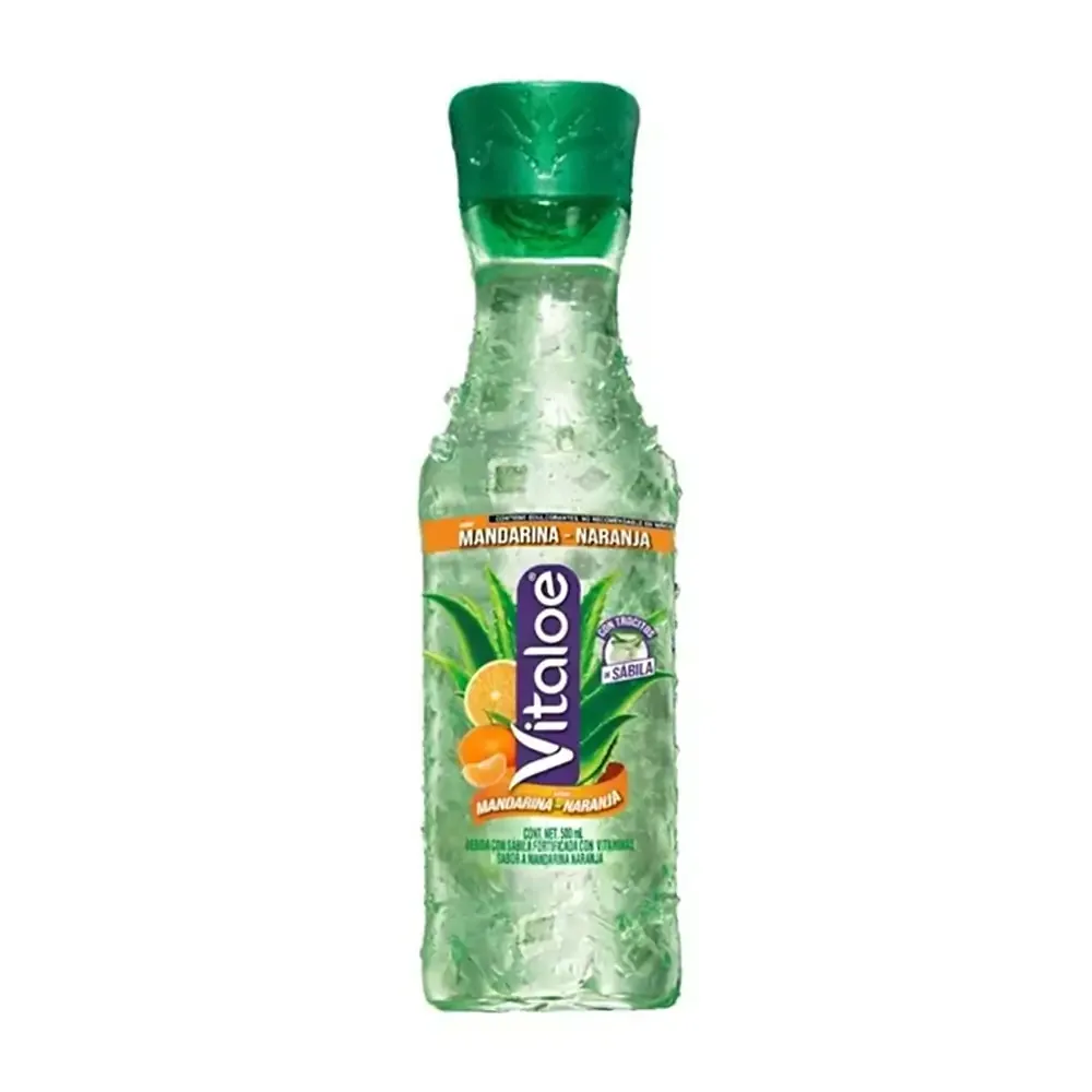 1pz Bebida vitaloe con trocitos de sábila sabor a mandarina naranja, 500ml / 508285