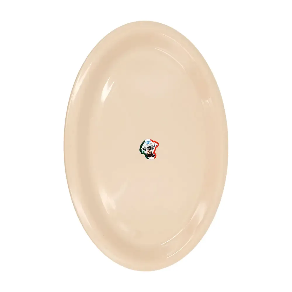 1pza Plato semi plano tampiqueño aitana de 28x20cm en color beige