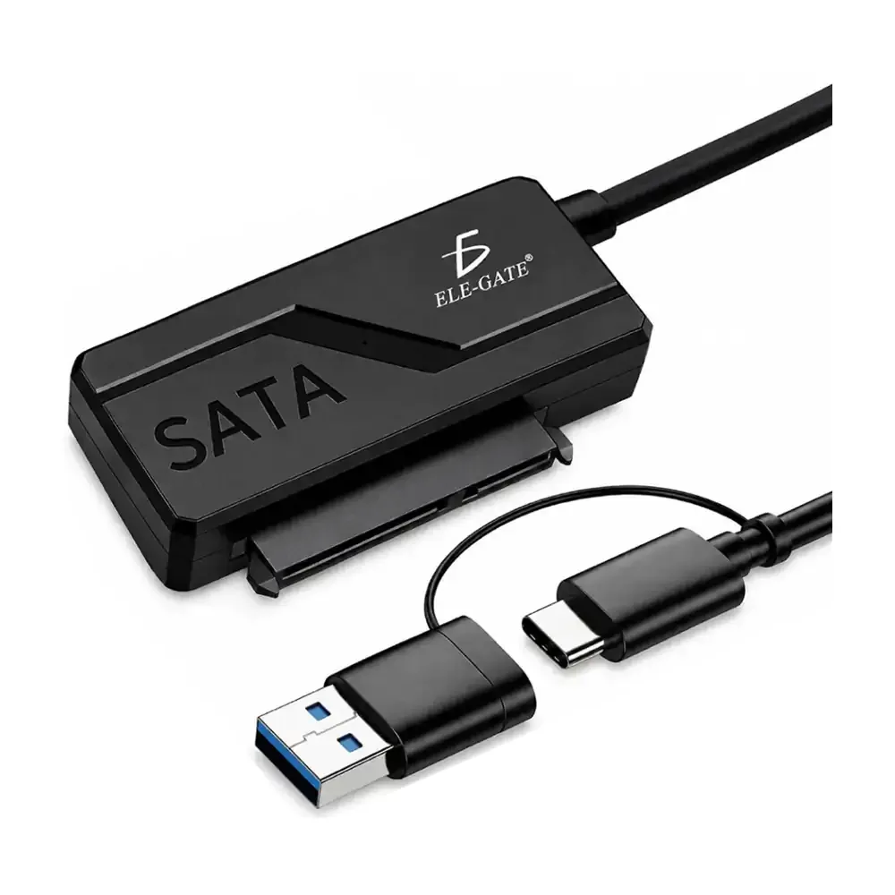 Cable adaptar para discos duros y tarjetas sd con cable de doble salida usb y usb-c