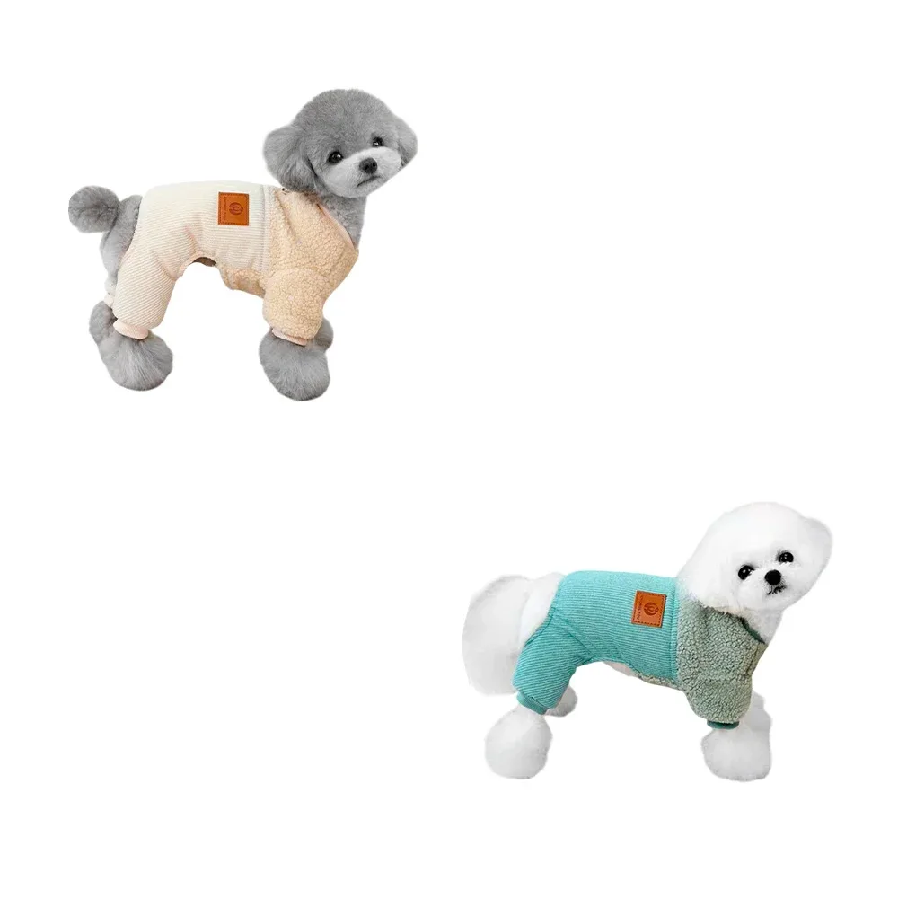Abrigo afelpado para mascotas talla grande, aborregado con 4 patas, variedad