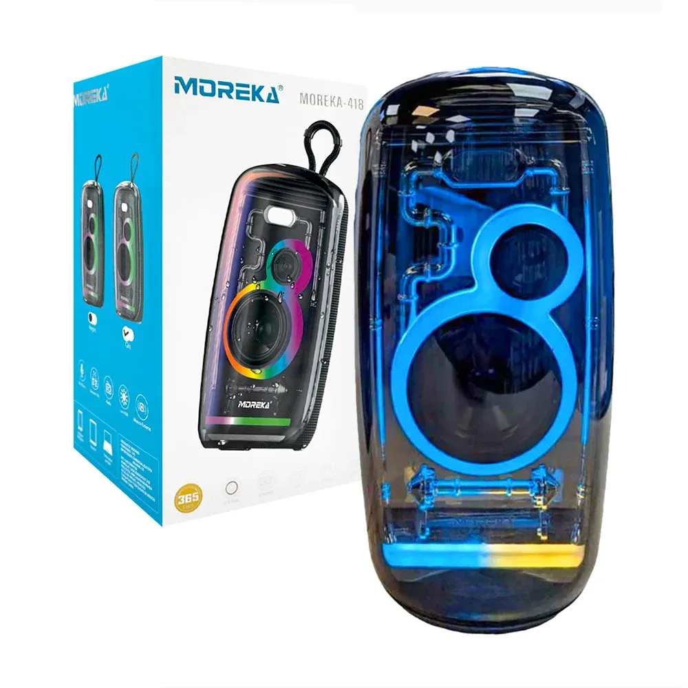 Bocina bluetooth diseño transparente en los altavoces, usb, tf, radio fm, variedad de colores / moreka-418 / 204184