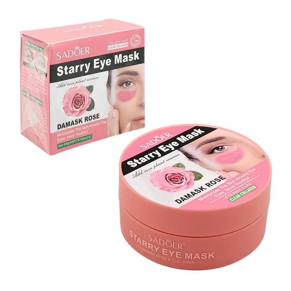 Caja con 30 pares de mascarillas para los ojos con extracto de rosas, piel joven
