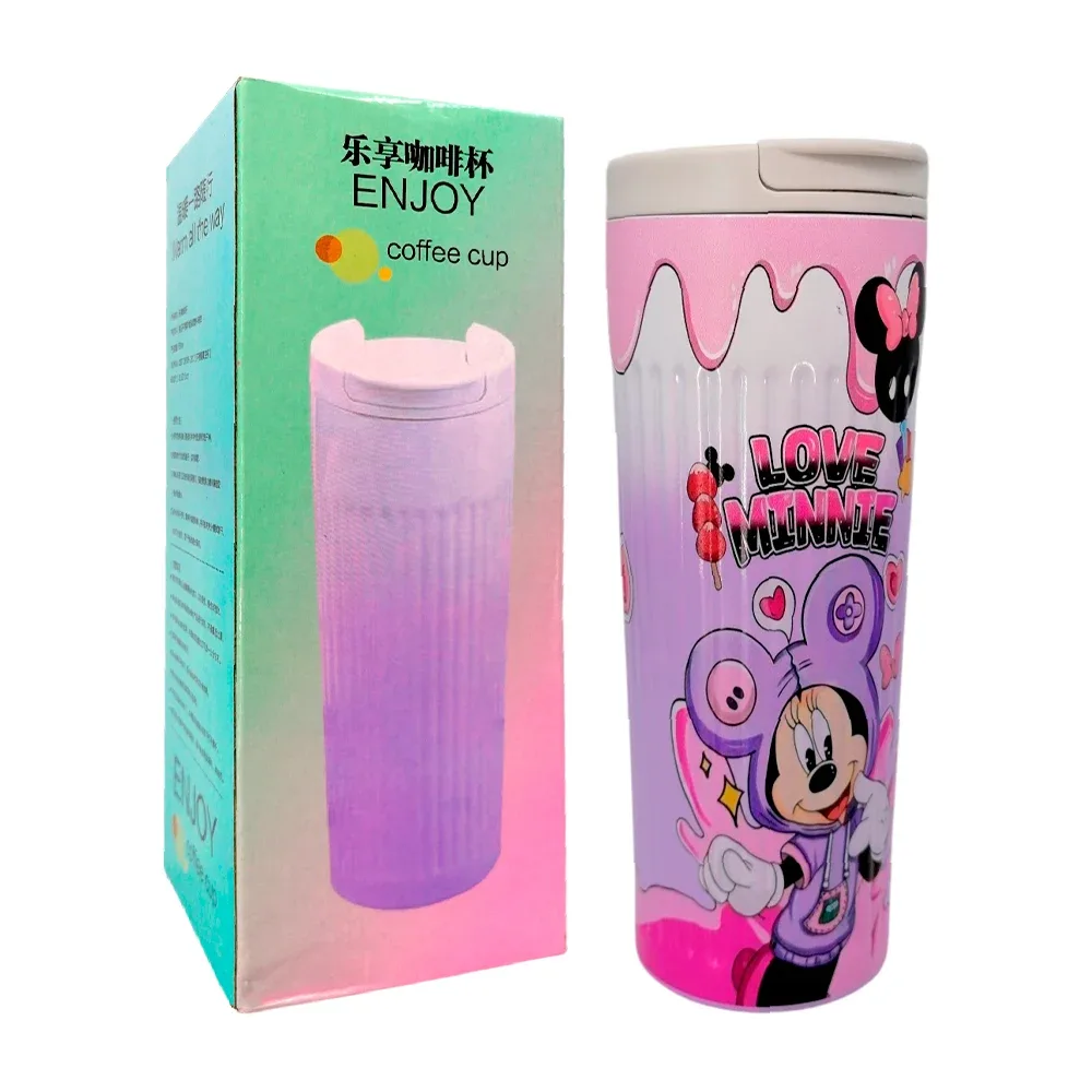 Termo de acero inoxidable con capacidad 500ml y diseño de minnie / enjoy coffee cup / a2621q