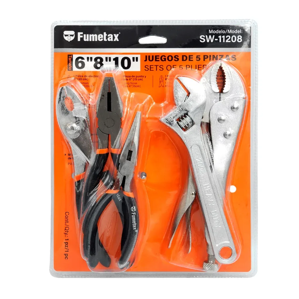Juego con 5 pinzas fumetax, variedad de medidas, multifuncionales / sw-11208