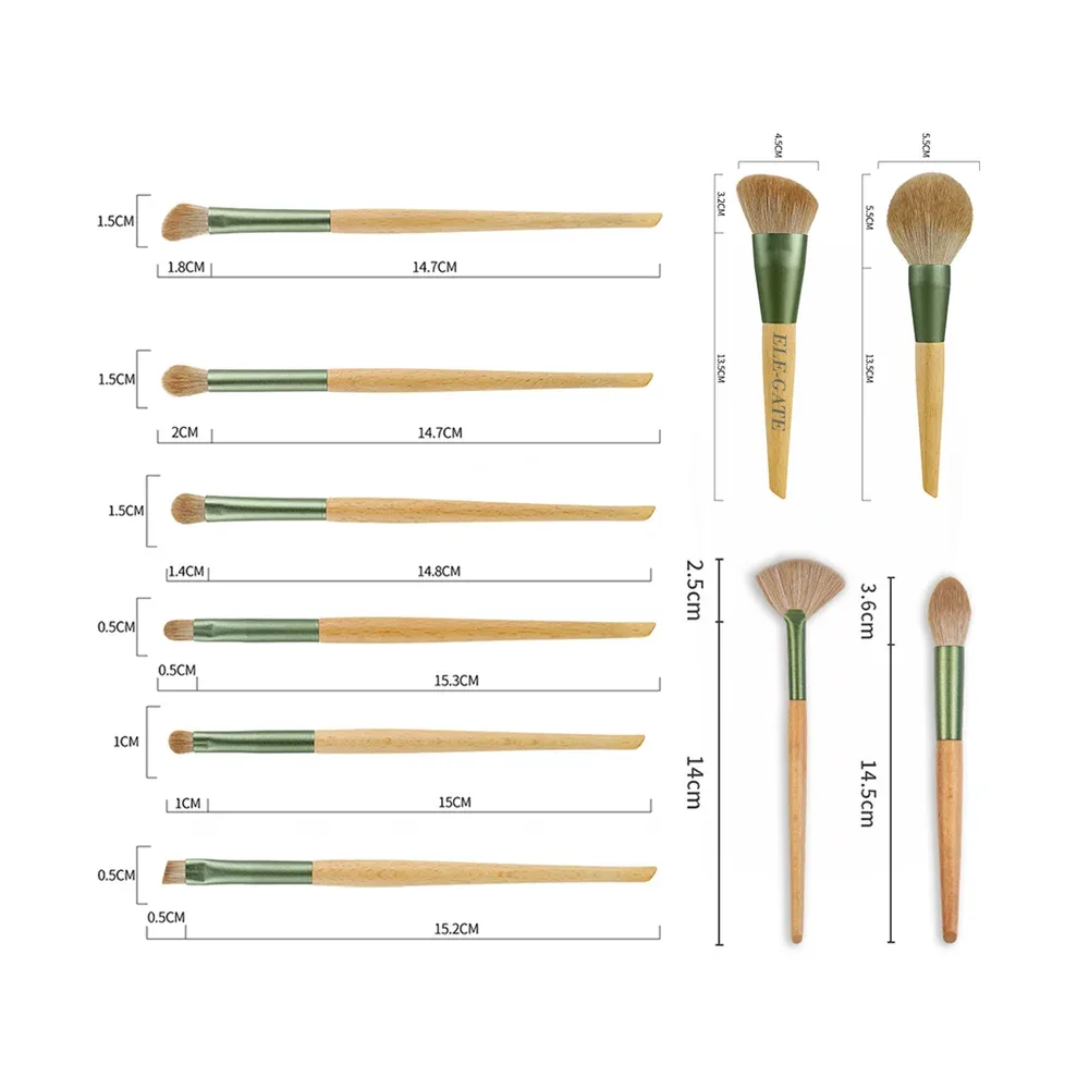 Bote cilíndrico de tipo piel con 10 brochas para maquillaje / cos.09