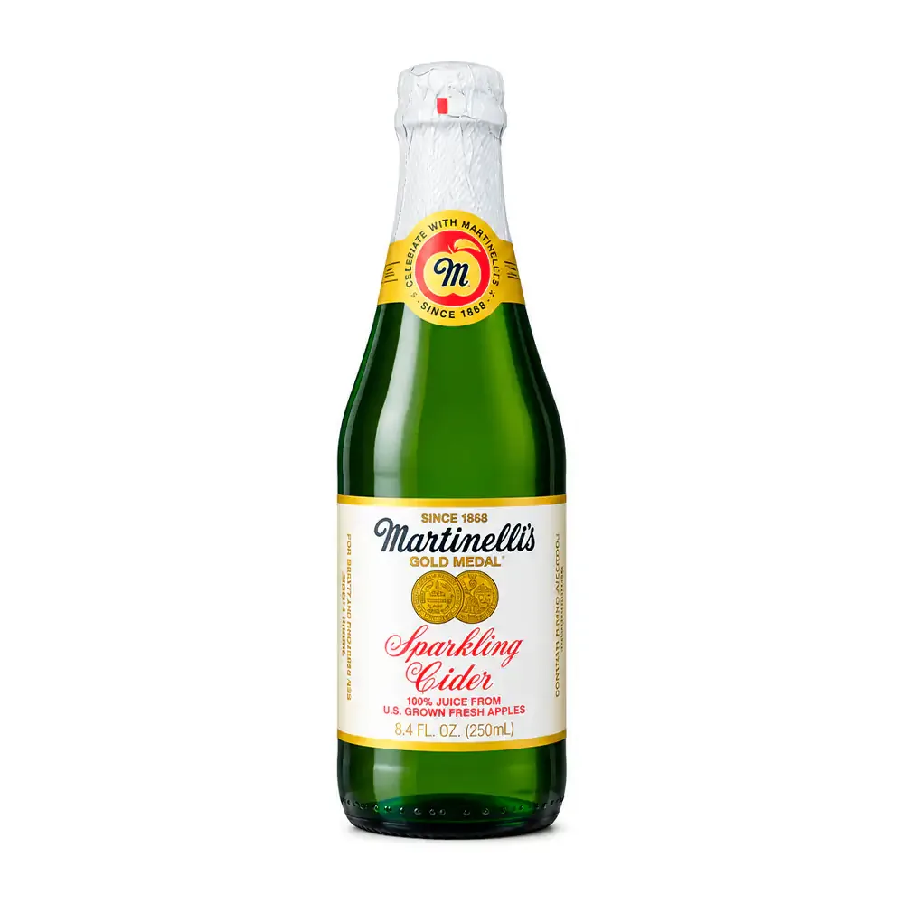 Bebida sidra de manzana con gas, botella de vidrio tipo vino, 250ml