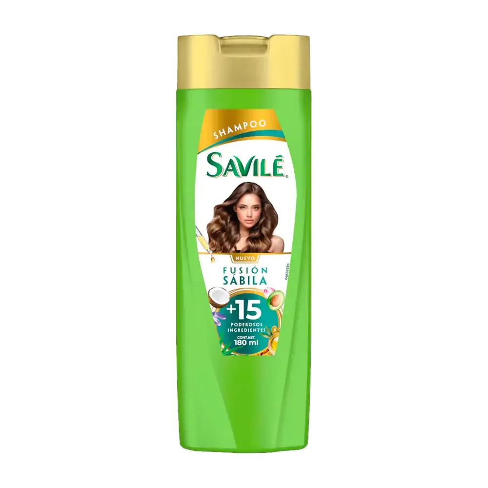 Shampoo savilé fusión sábila + 15 poderosos ingredientes, 180ml