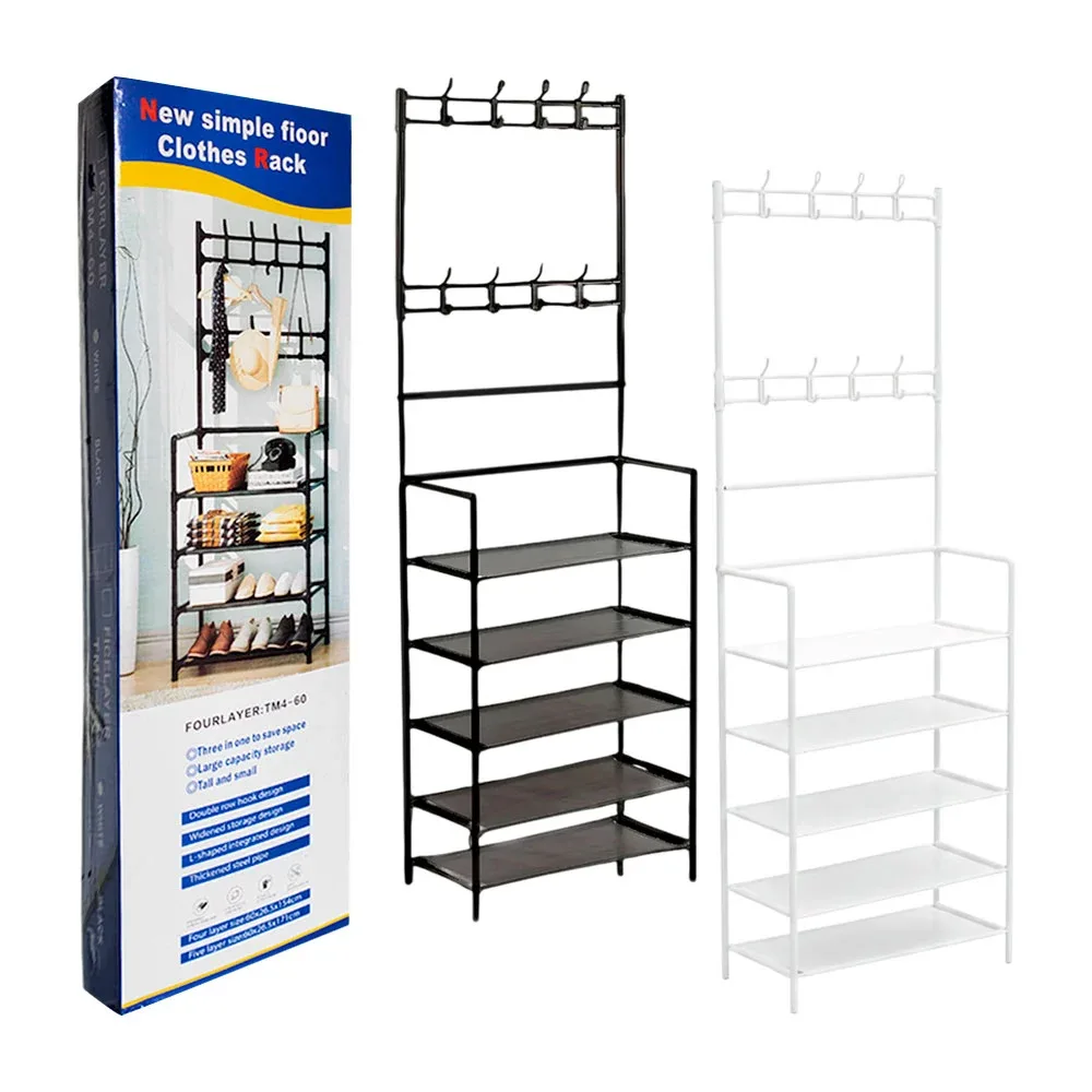 Organizador / repisa multifuncional con 5 niveles y perchero / new simple fioor