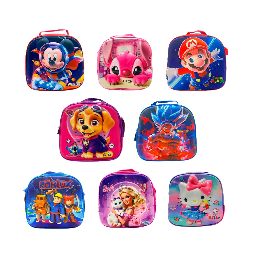 Lonchera térmica infantil con diseño 3d de personajes animados y luces led, variedad de modelos / xp323