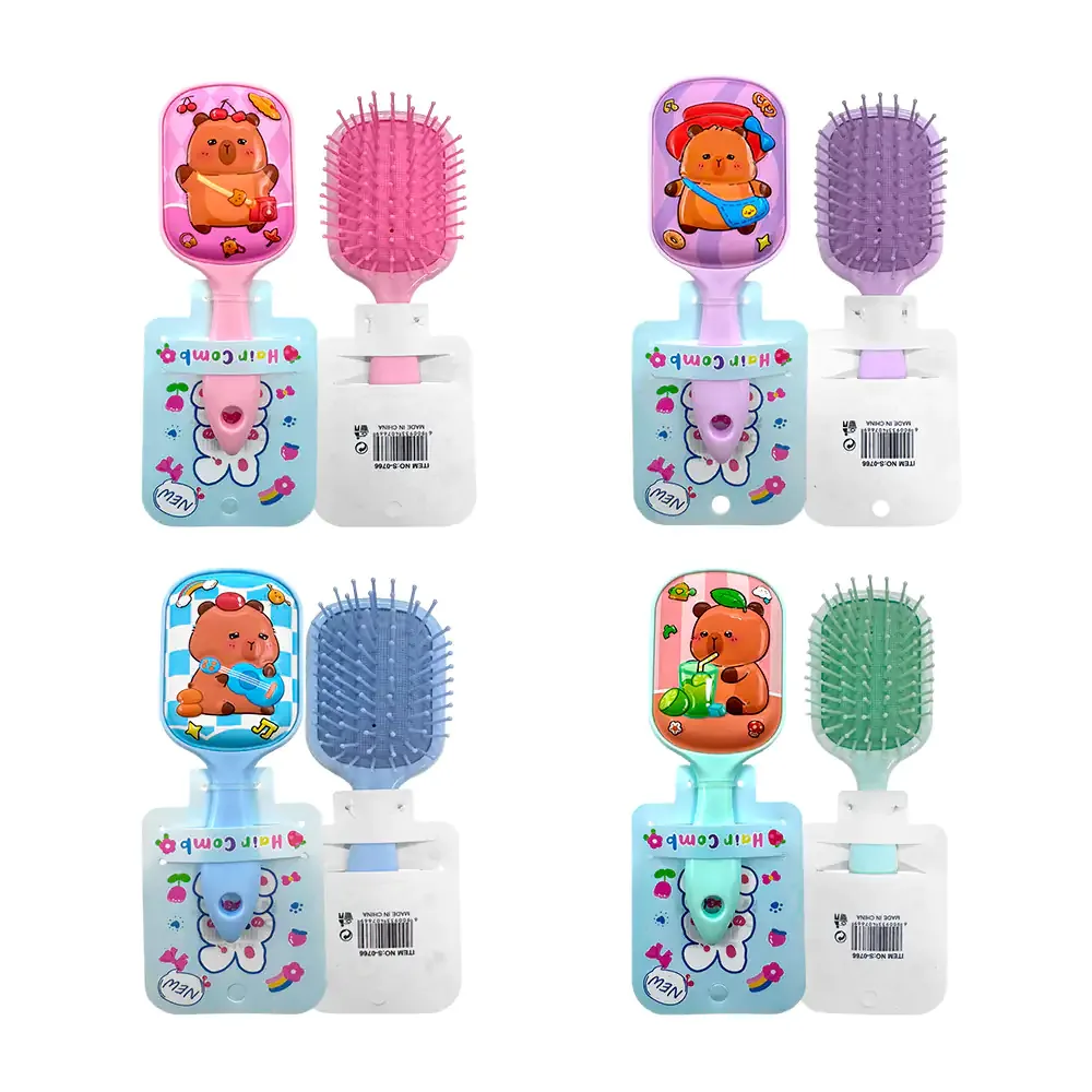 Cepillo rectangular infantil con diseño acolchado de personajes animados / s0766