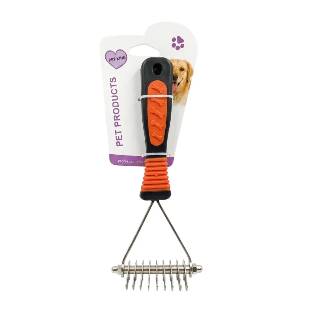 Cepillo deslanador tipo rastrillo 18cm, metálico con mango ergonómico / pe012g
