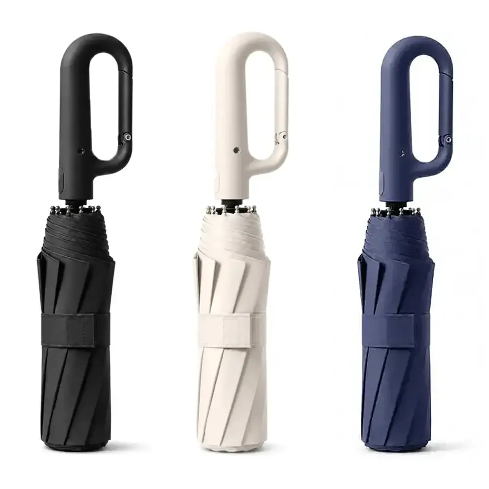Paraguas automático de bolsillo con protección uv y mango tipo gancho, variedad de colores / par.36