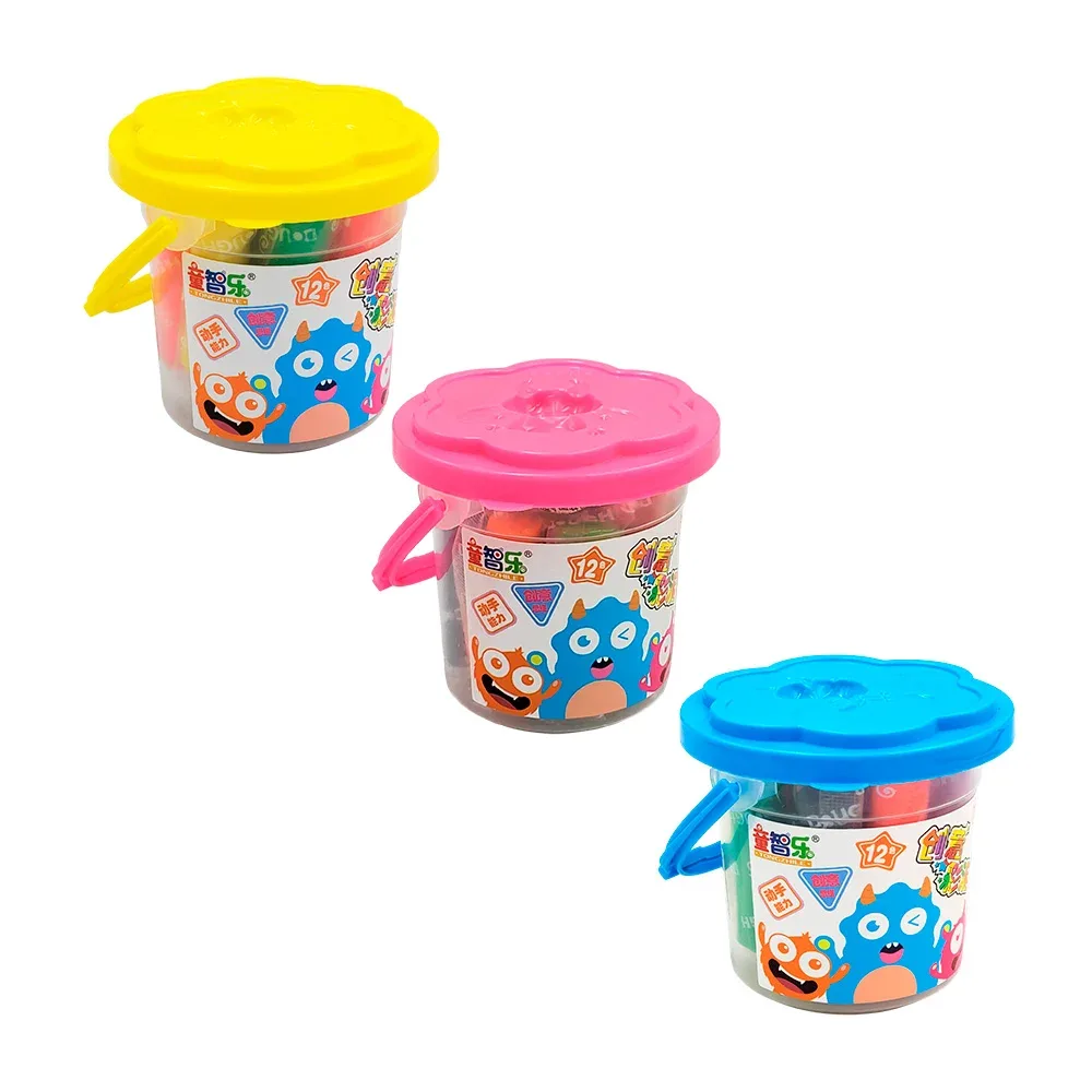Estuche infantil con 14 masitas de colores moldeables + moldes y accesorios