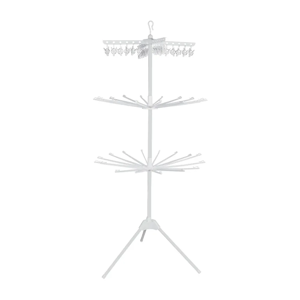 Organizador / perchero montable de piso en forma de torre con 3 niveles para ropa / floor towel clothes rack / 12495