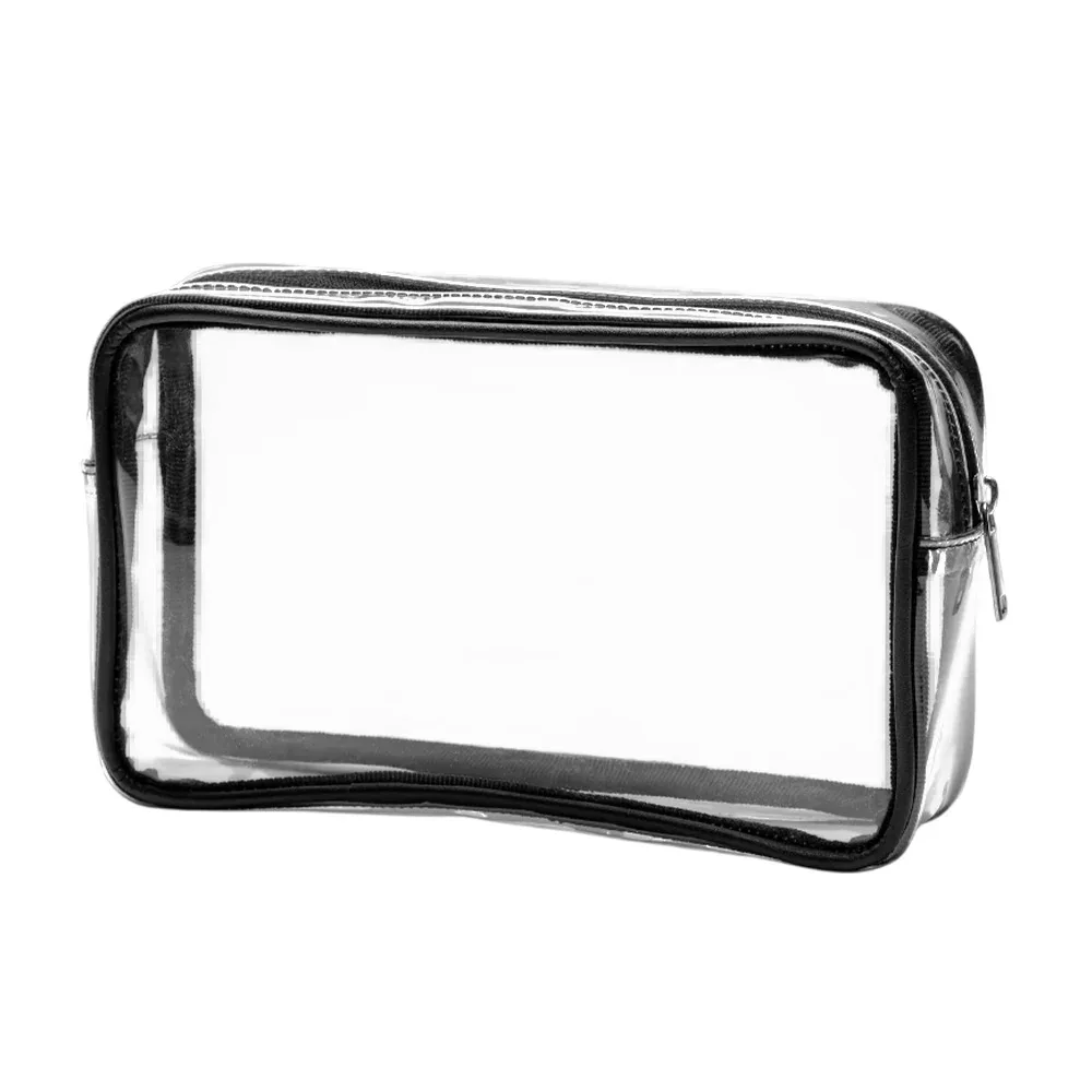 1pza bolsa transparente 12x18x6cm con contorno negro / vj3128