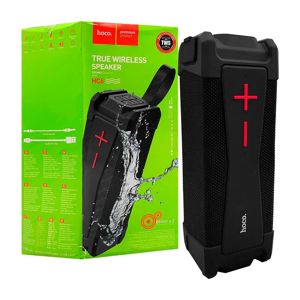 Bocina bluetooth hoco de uso rudo anti agua con ranuras, variedad de colores