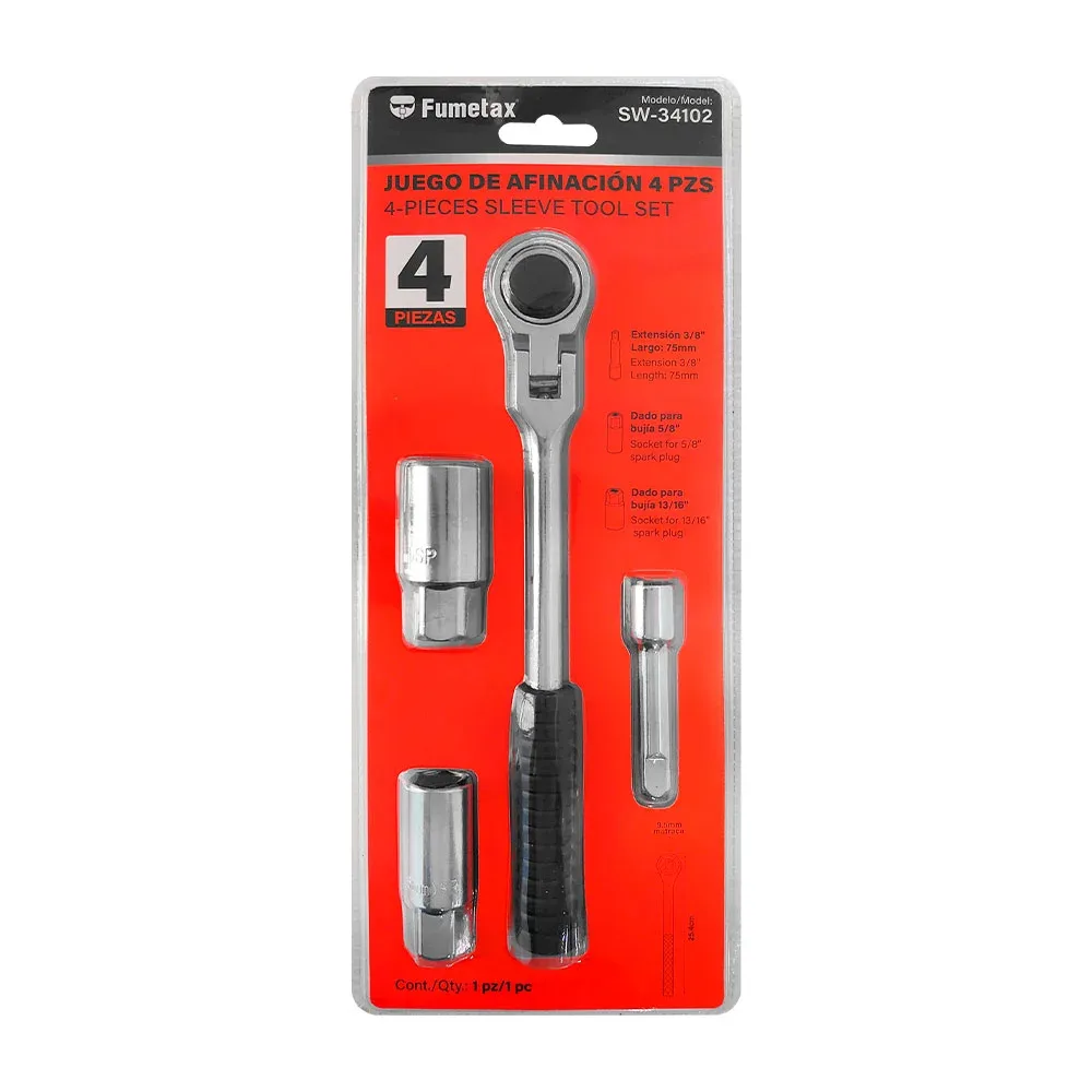 Juego de afinación de llave chicharra-matraca de 25.5cm y 3 dados, 3/8-5/8-13/16