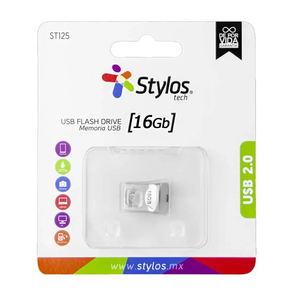 Memoria usb flash drive 2.0 pequeña metálica de 16gb con hoyuelo para colgar