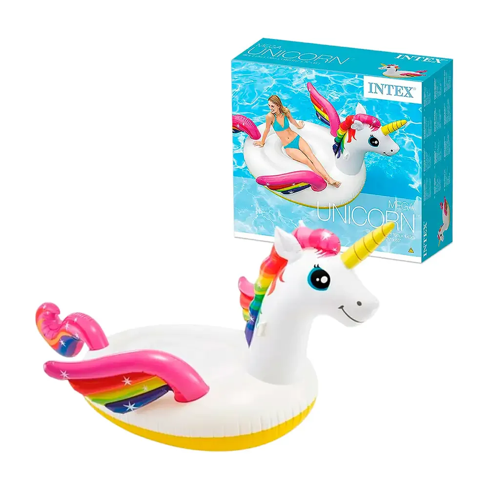 Inflable montable con estampado y forma de unicornio para piscina / 57281eu