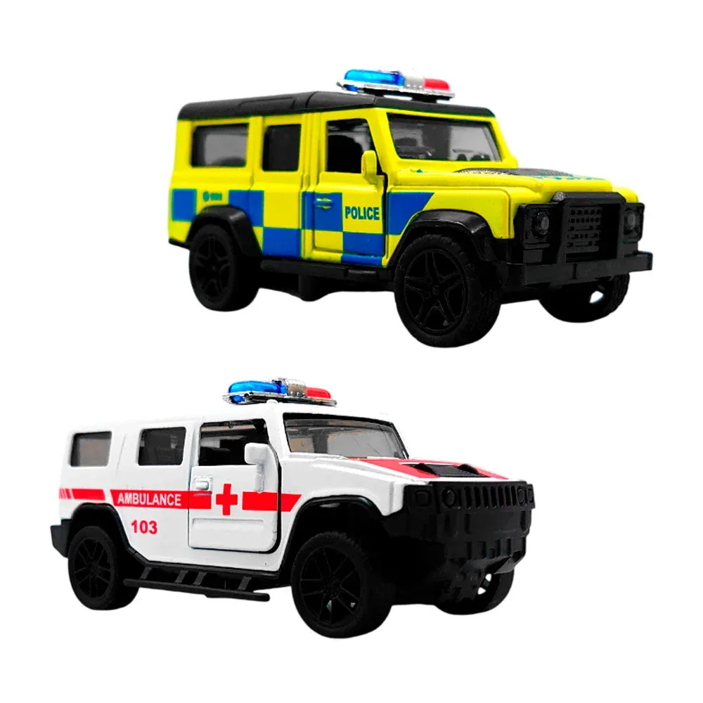 Juguete de friccion en forma de camioneta ambulancia/police, variedad de modelos