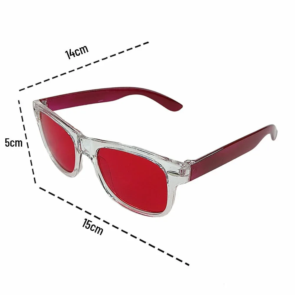 Lentes de sol traslucidos infantiles con mica de color rojo 1003