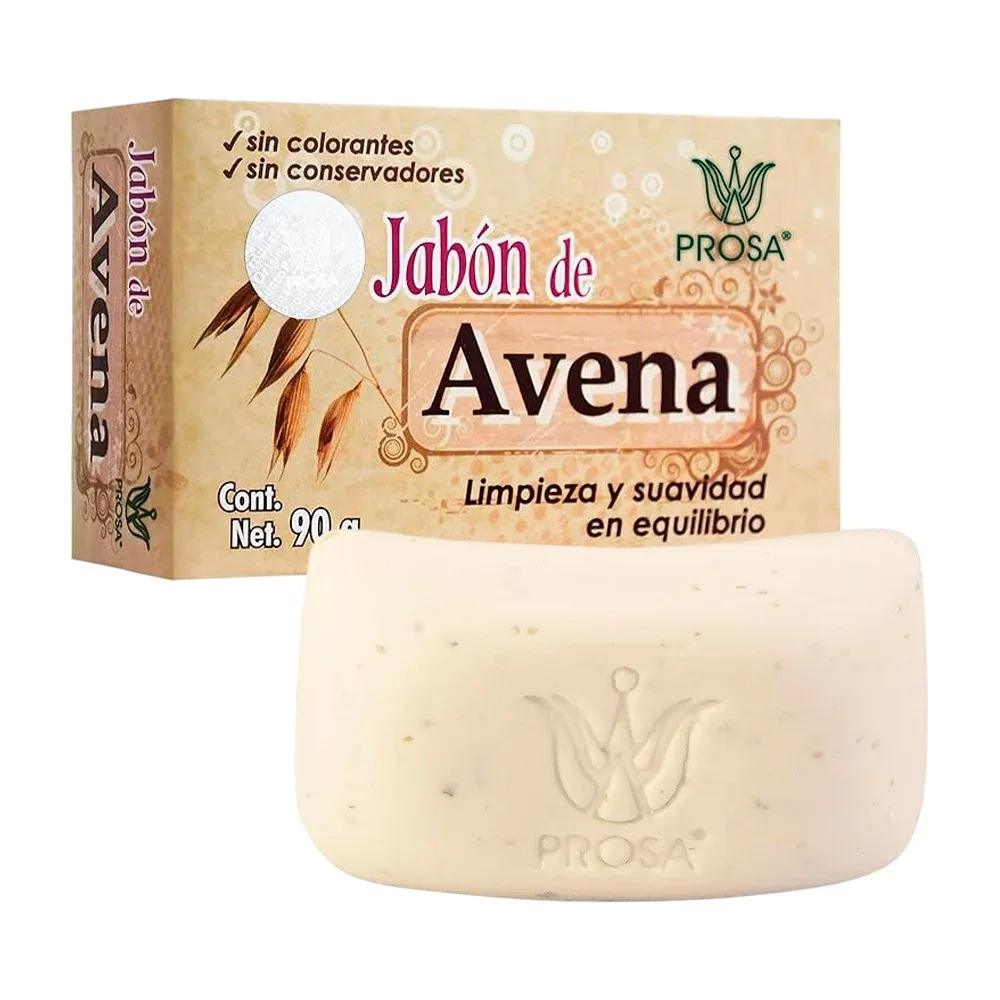Jabón corporal de avena para limpieza, suavidad y equilibrio en la piel, 90g